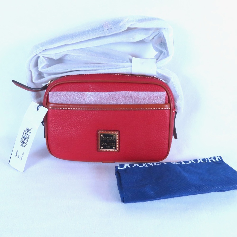Dooney & Bourke Womens Pebble Leather Camera Crossbody Bag Small Purse Red NWT